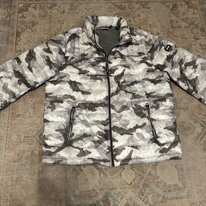 Tommy Hilfiger Gray & White Camouflage Puffer